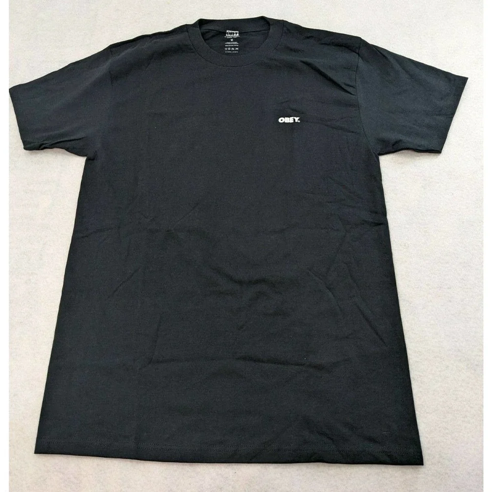 Obey Statue Icon T-shirt Black Medium Short Sleeve Crew Neck 100% Cotton - Picture 3 of 5